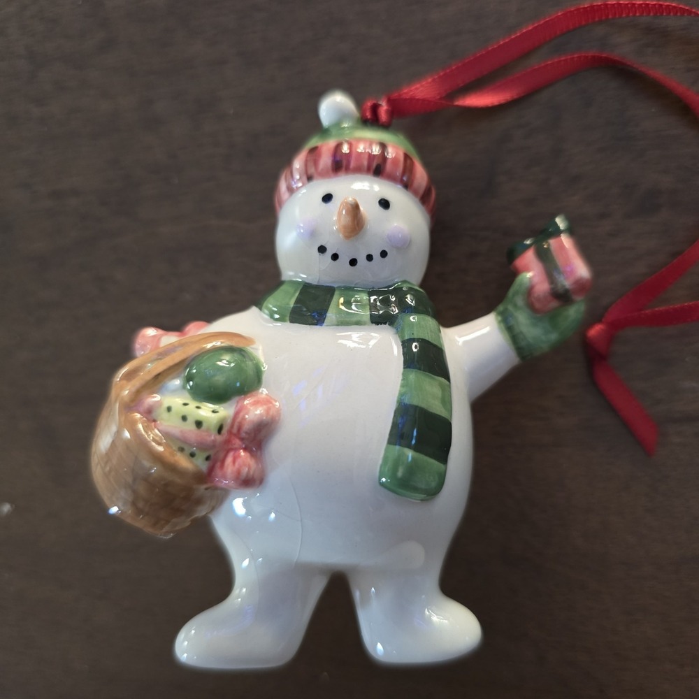 Longaberger Snowman Bluster Trimming Tree Christmas Ornament NIB retired 2004